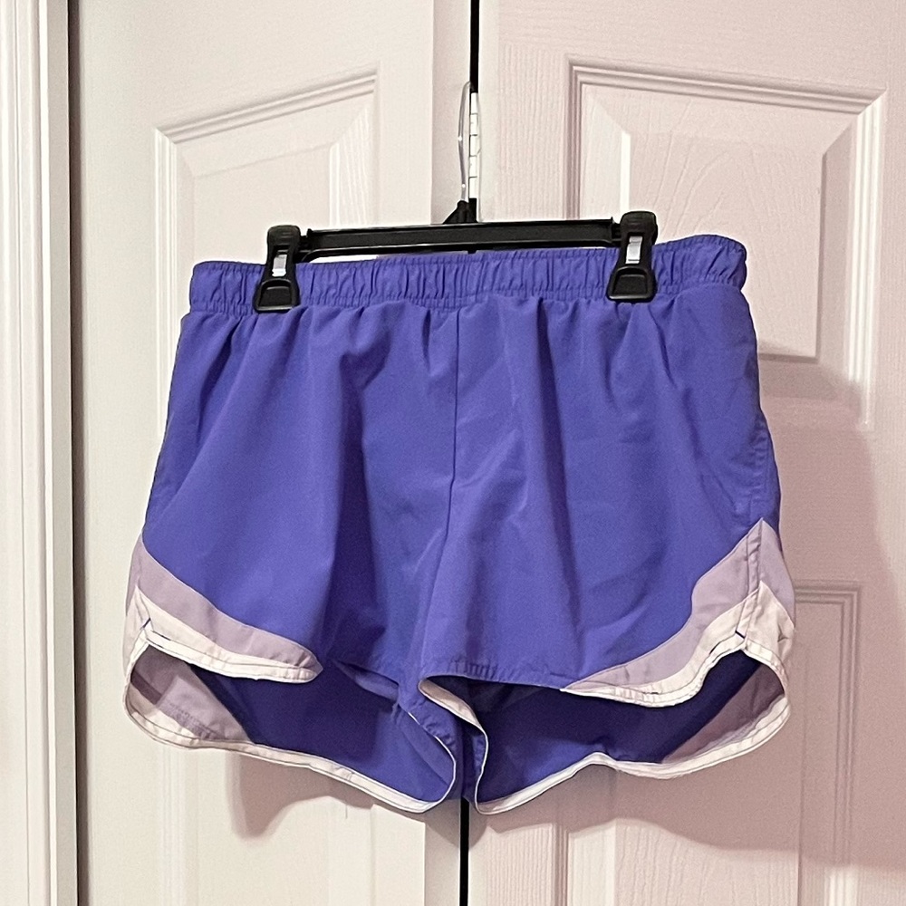 Purple running shorts